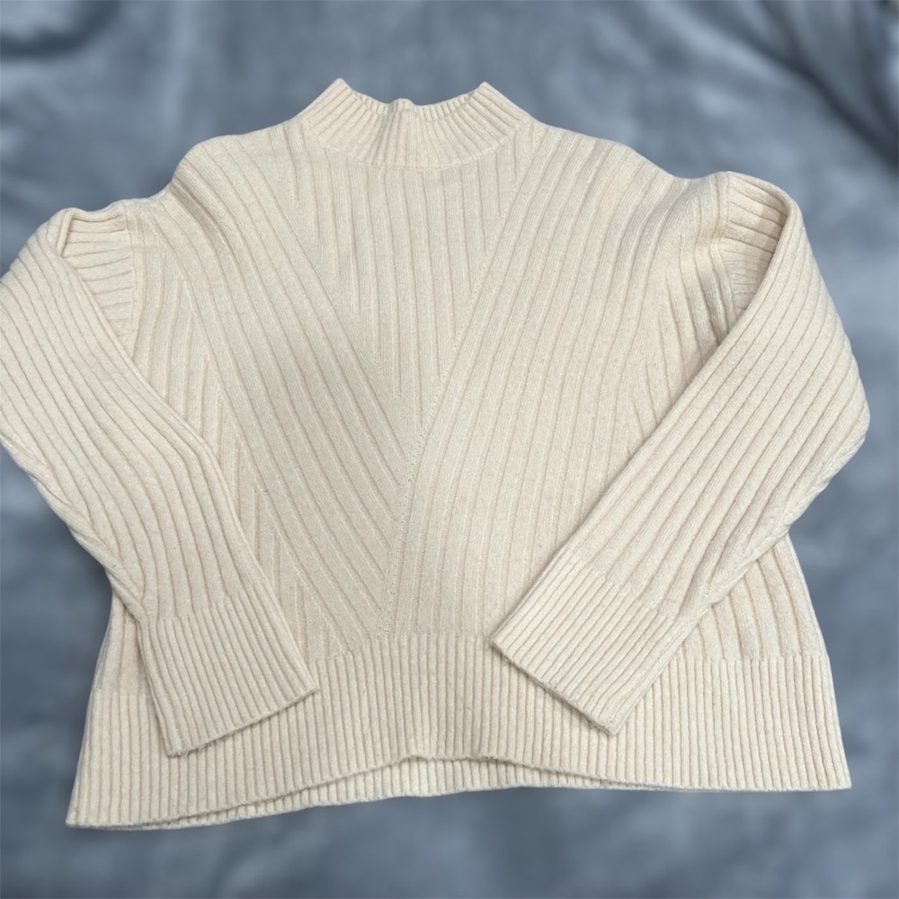 Sophie Rue  by Anthropologie women mock neck ribbed pullover‎ Size M - Picture 2 of 8